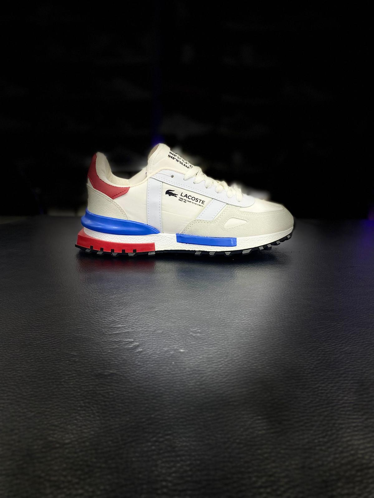 Lacoste Мъжки Маратонки - Бяло, Синьо и Червено