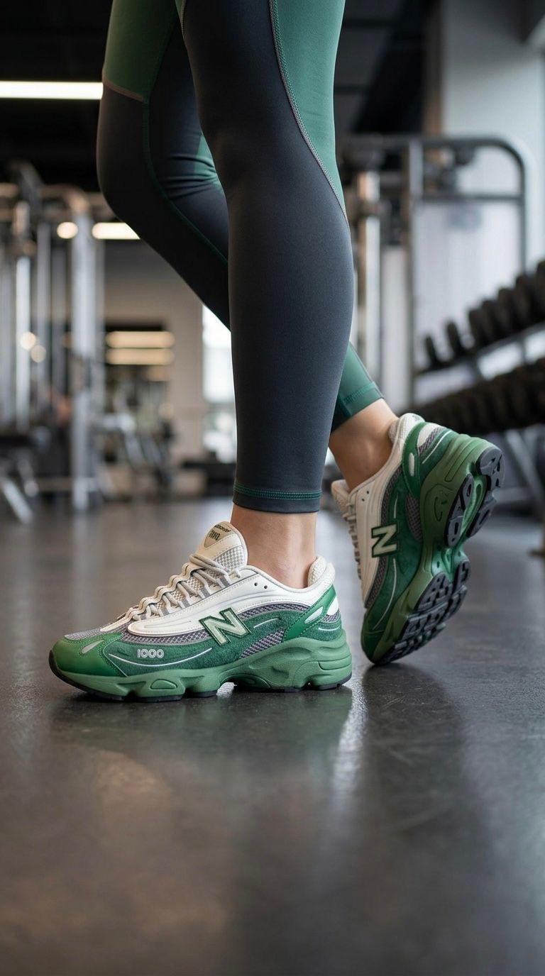 New Balance 1000 Green and White Женски Обувки