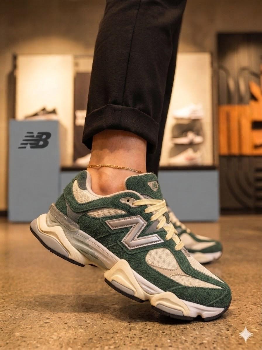 New Balance 9060 Green & Beige Женски Маратонки