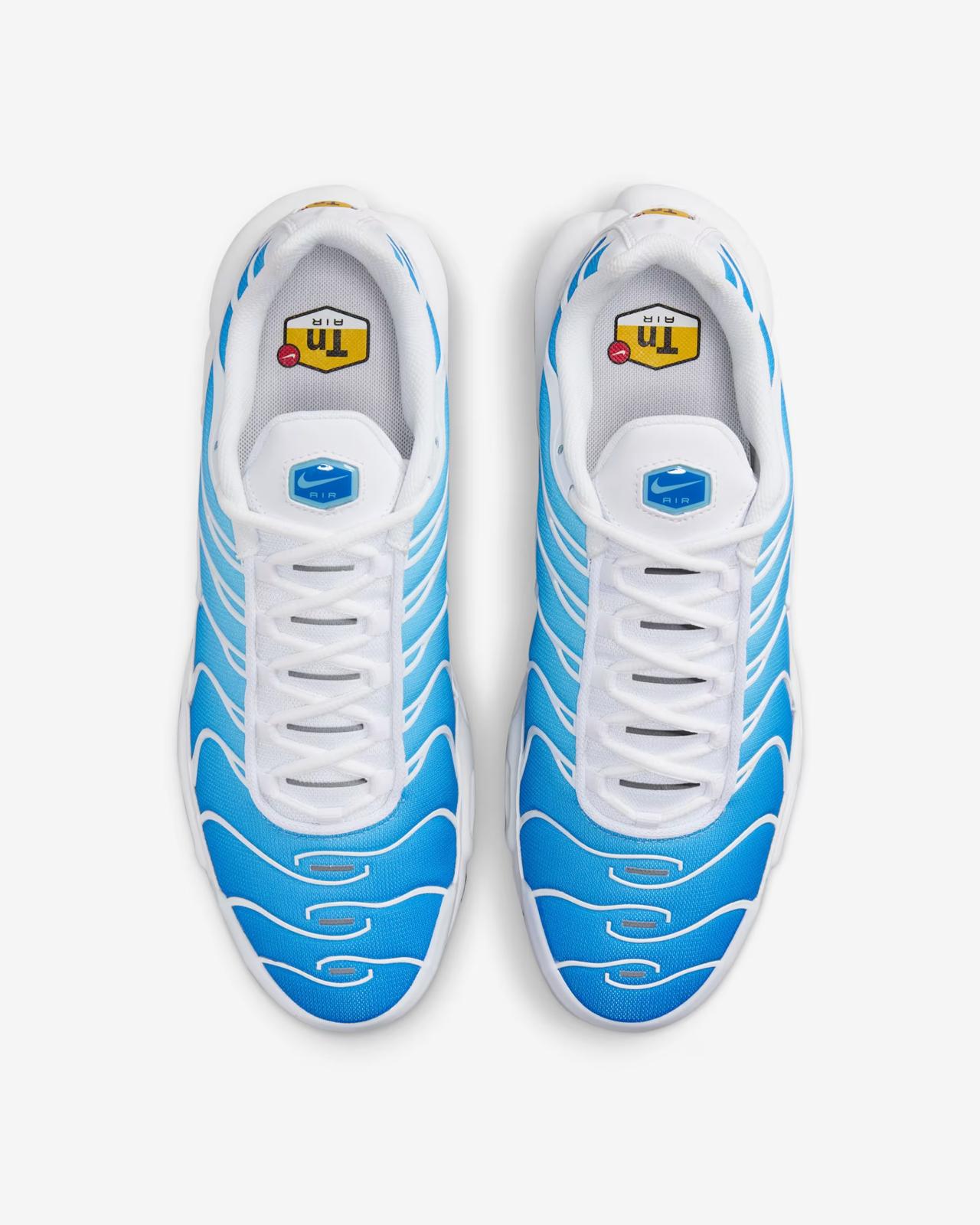 Nike Air TN BLUE AND WHITE. Мъжки Маратонки Бели със Светло-Синьо