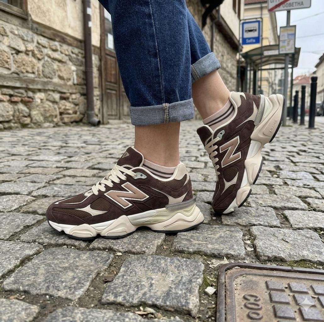 New Balance 9060 Brown & Beige Женски Маратонки
