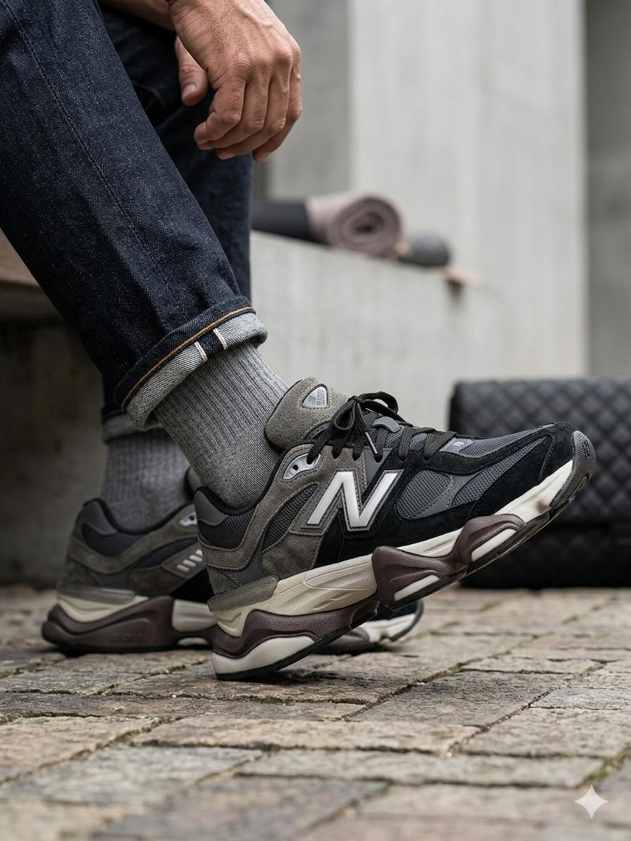 New Balance 9060 Silver & Black Мъжки Маратонки