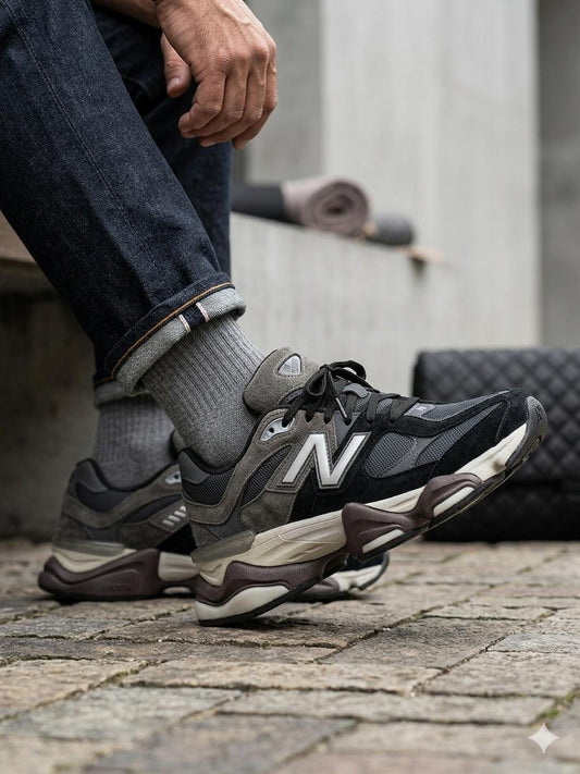 New Balance 9060 Silver & Black Мъжки Маратонки