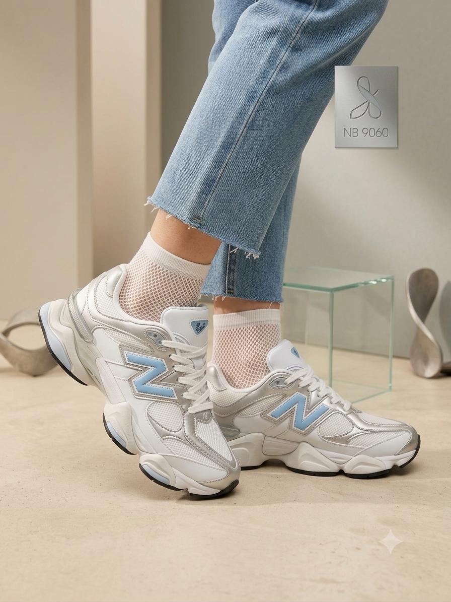 New Balance White Blue & Silver Женски Обувки