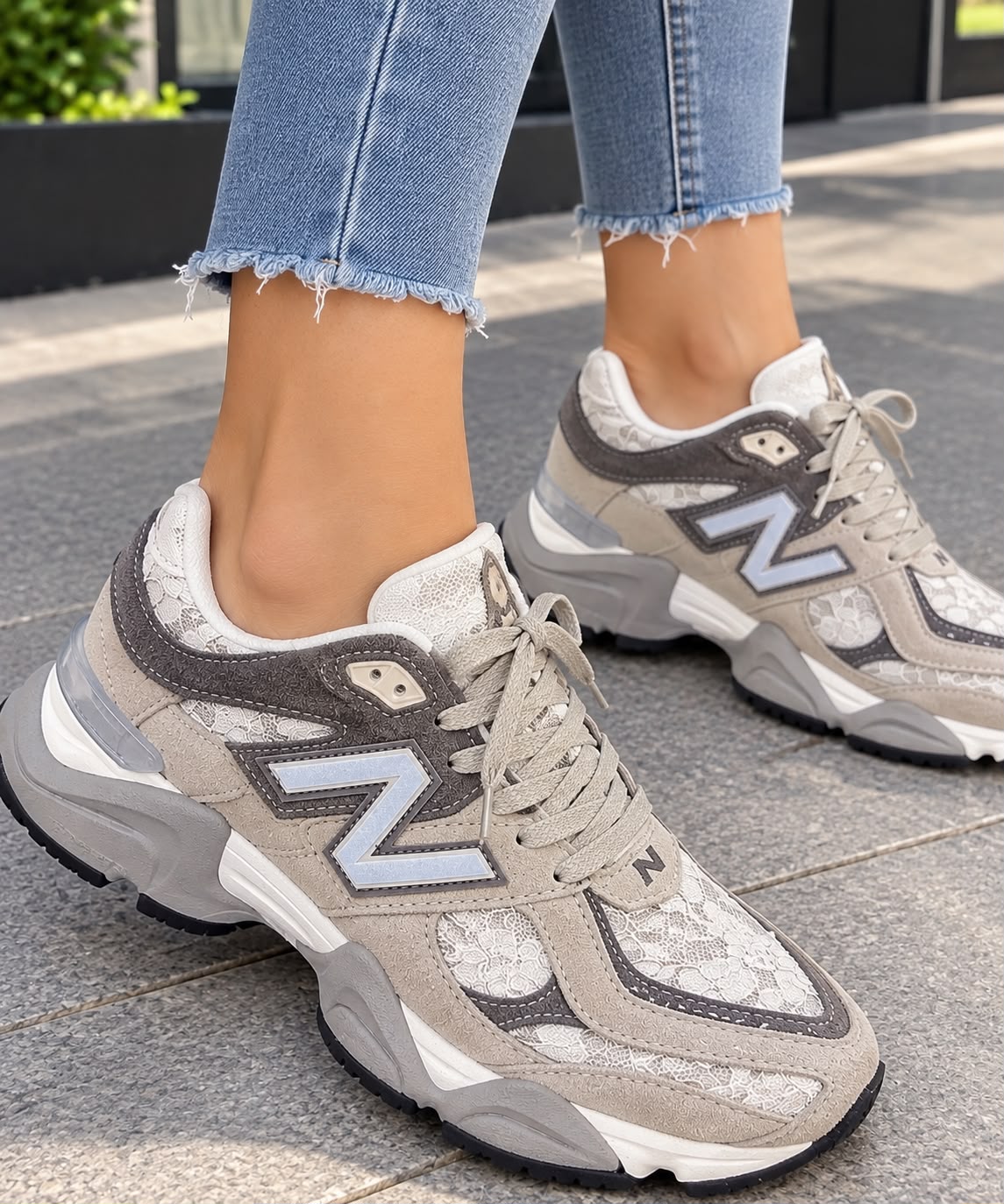 New Balance 9060 Grey&White Женски Обувки
